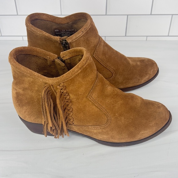 MINNETONKA BROWN SUEDE FRINGE BOOTIES SIZE 7.5 - Picture 3 of 11